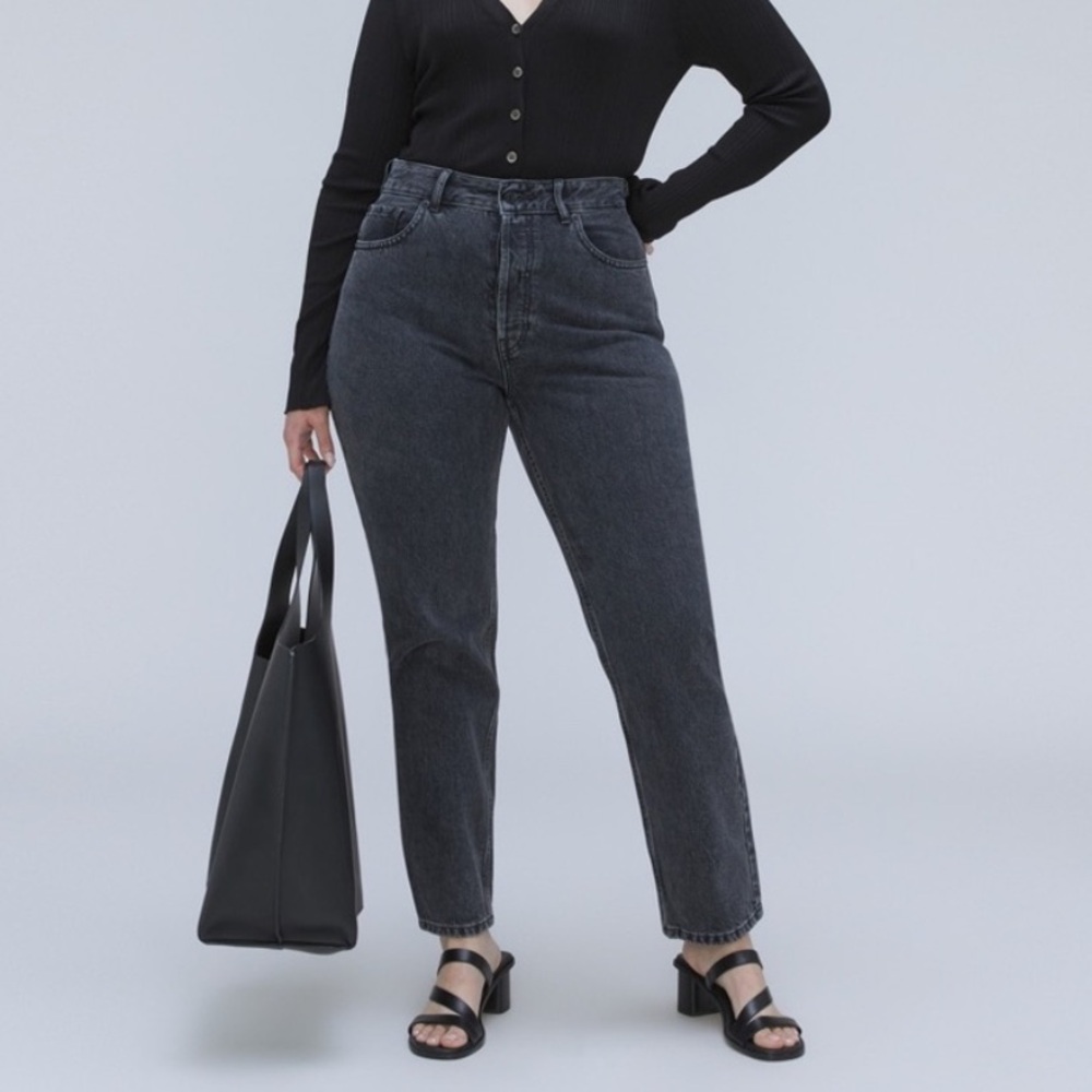 NWT Everlane The Curvy 90s Cheeky Straight Jeans Black Size 30